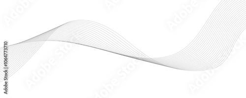 Abstract wave element for design. Digital frequency track equalizer. Stylized line art background. Vector illustration. Wave with lines created using blend tool. Curved wavy line, smooth stripe.