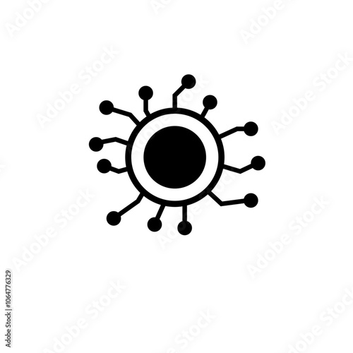 Bacteria, Superbug, Pathogen, Virus Solid Flat Vector Icon Isolated on White Background.