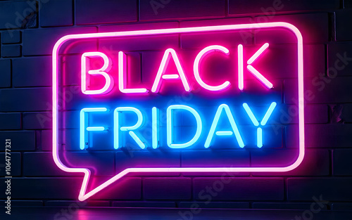 Typography banner for Black Friday. Modern minimal red and white text symbol of Black Friday