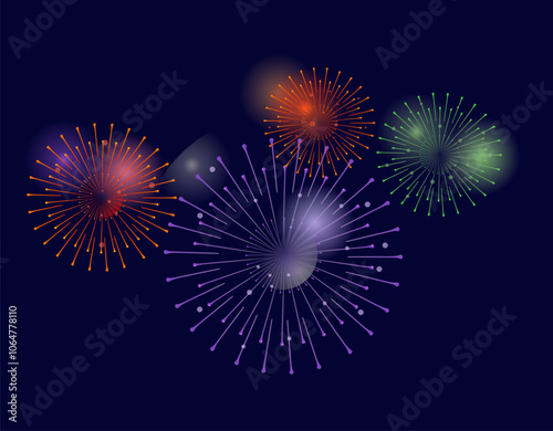 colorful exploding fireworks in the sky