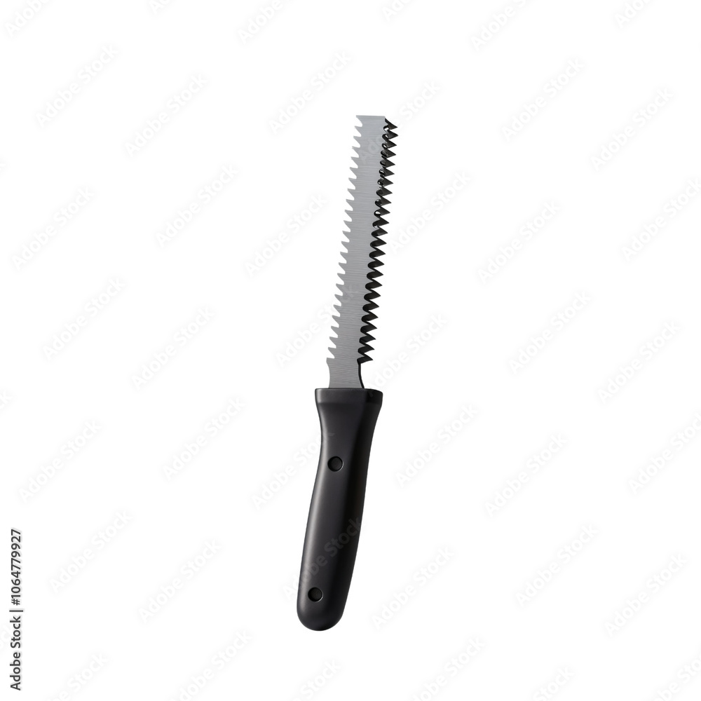 Precision Cutting: A Close-Up Look at a Serrated Knife Perfect for Slicing Bread and Cake, Featuring a Sleek Black Handle and Sharp Edge for Culinary Enthusiasts Everywhere! Precision Cutting: A Close-Up Look at a Serrated Knife Perfect for Slicing Bread and Cake, Featuring a Sleek Black Handle and Sharp Edge for Culinary Enthusiasts Everywhere!