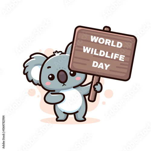 cute koala wildlife day vector design. vector illustration photo