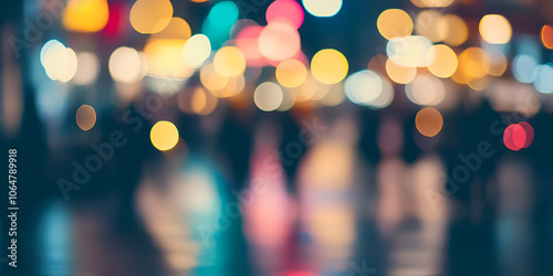 Blurry City Lights Bokeh at Night

