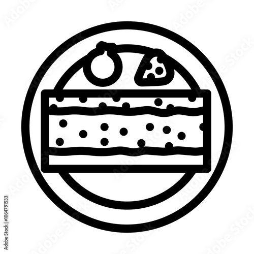 cheesecake raw foodist line icon vector. cheesecake raw foodist sign. isolated contour symbol black illustration