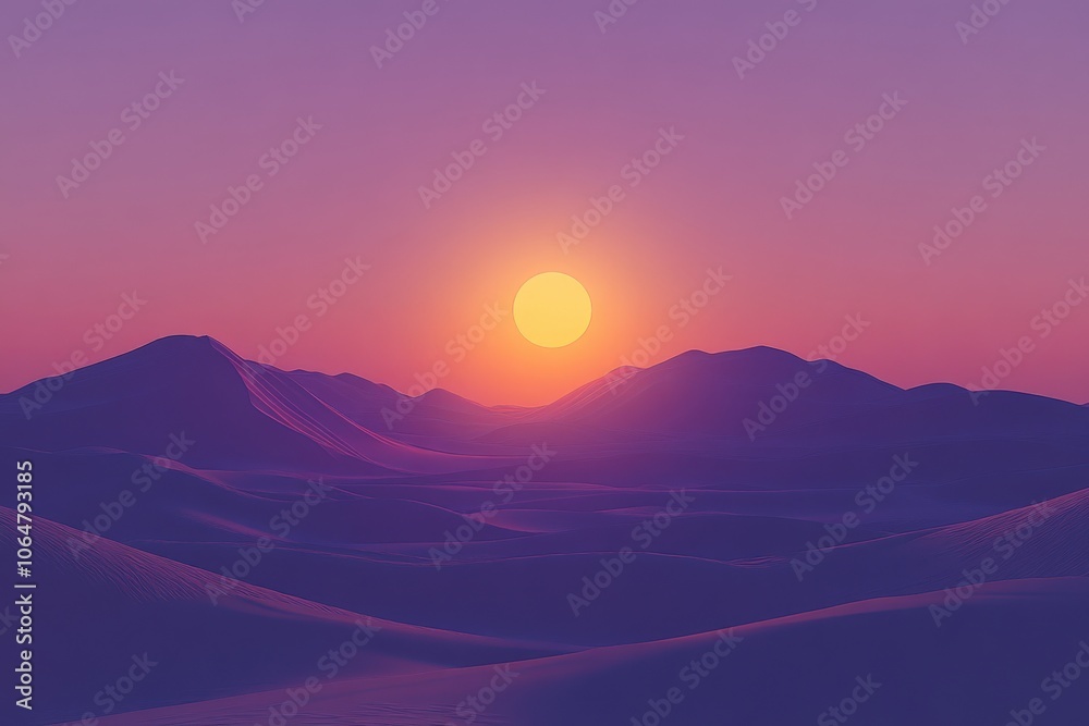A vivid sunset over a mountain range, the sky is a vibrant mix of pinks and purples. A vivid sunset over a mountain range, the sky is a vibrant mix of pinks and purples.