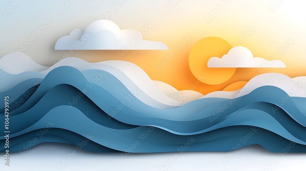 Create stunning digital artwork featuring vibrant waves and sunrise in your designs Create stunning digital artwork featuring vibrant waves and sunrise in your designs