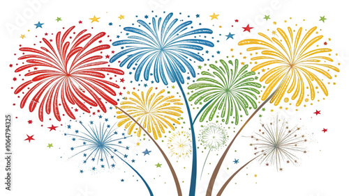 Vibrant Fireworks Display Illuminates the Night Sky