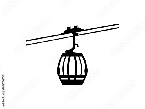 Silhouette Aerial tramway black color sign that says gondola on it cable car icon icon, sign, symbol, vector, art illustration vector design.