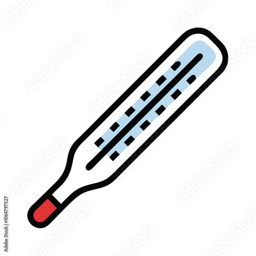 Vector illustration of a medical thermometer icon design, perfect for healthcare and clinical-related projects. Ideal for health icons, diagnostic tools, and patient care themes.