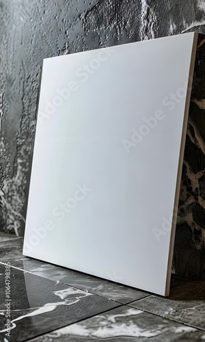 Minimalist Blank White Canvas with Copy Space on Textured Wall Background – Perfect for Branding, Artwork, and Advertising Mockups