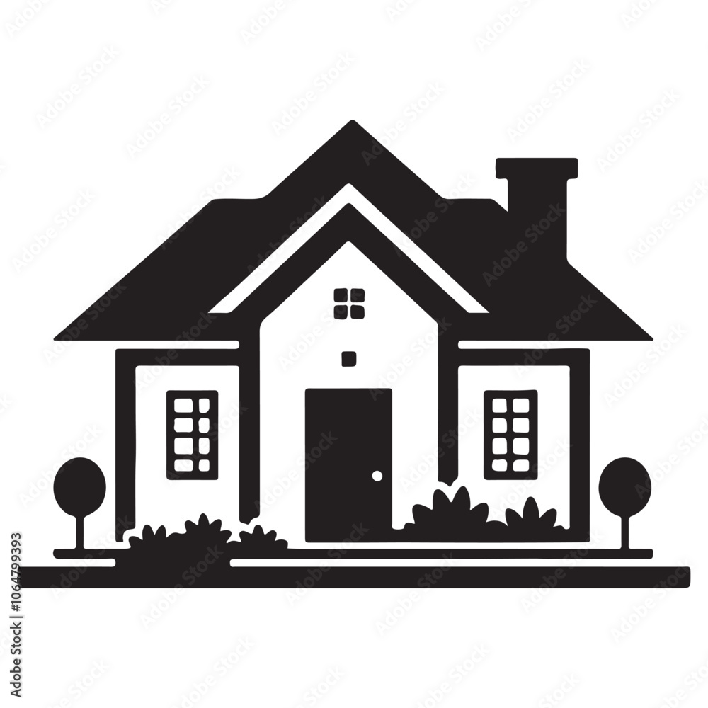 House silhouette vector on white background House silhouette vector on white background