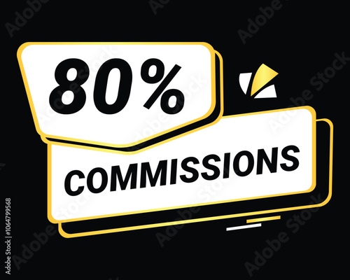 80% Commission symbol | 80% Badge | White commission symbol 