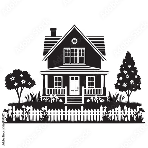 House silhouette vector on white background