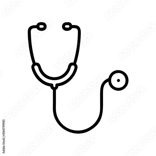 Detailed stethoscope vector illustration for medical purposes. Ideal for healthcare, hospital, and clinical graphics, this design suits various professional and creative uses.