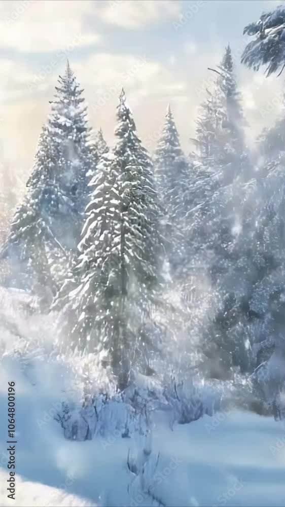 Winter Landscape Zoom-In Motion of Snowy Mountains, Capturing Serene Snow-Covered Peaks in Motion Video Winter Landscape Zoom-In Motion of Snowy Mountains, Capturing Serene Snow-Covered Peaks in Motion Video