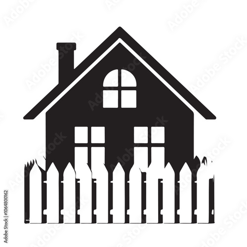 House silhouette vector on white background