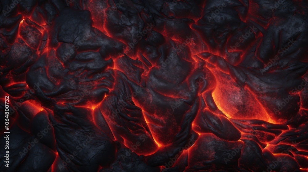 Lava texture displaying a mix of smooth, molten areas and rough, crusted surface with vivid colors