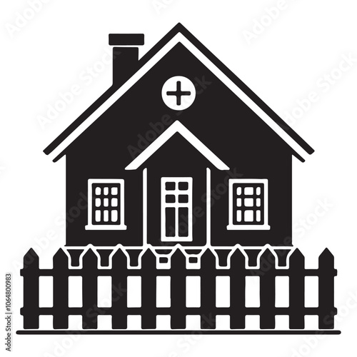 House silhouette vector on white background