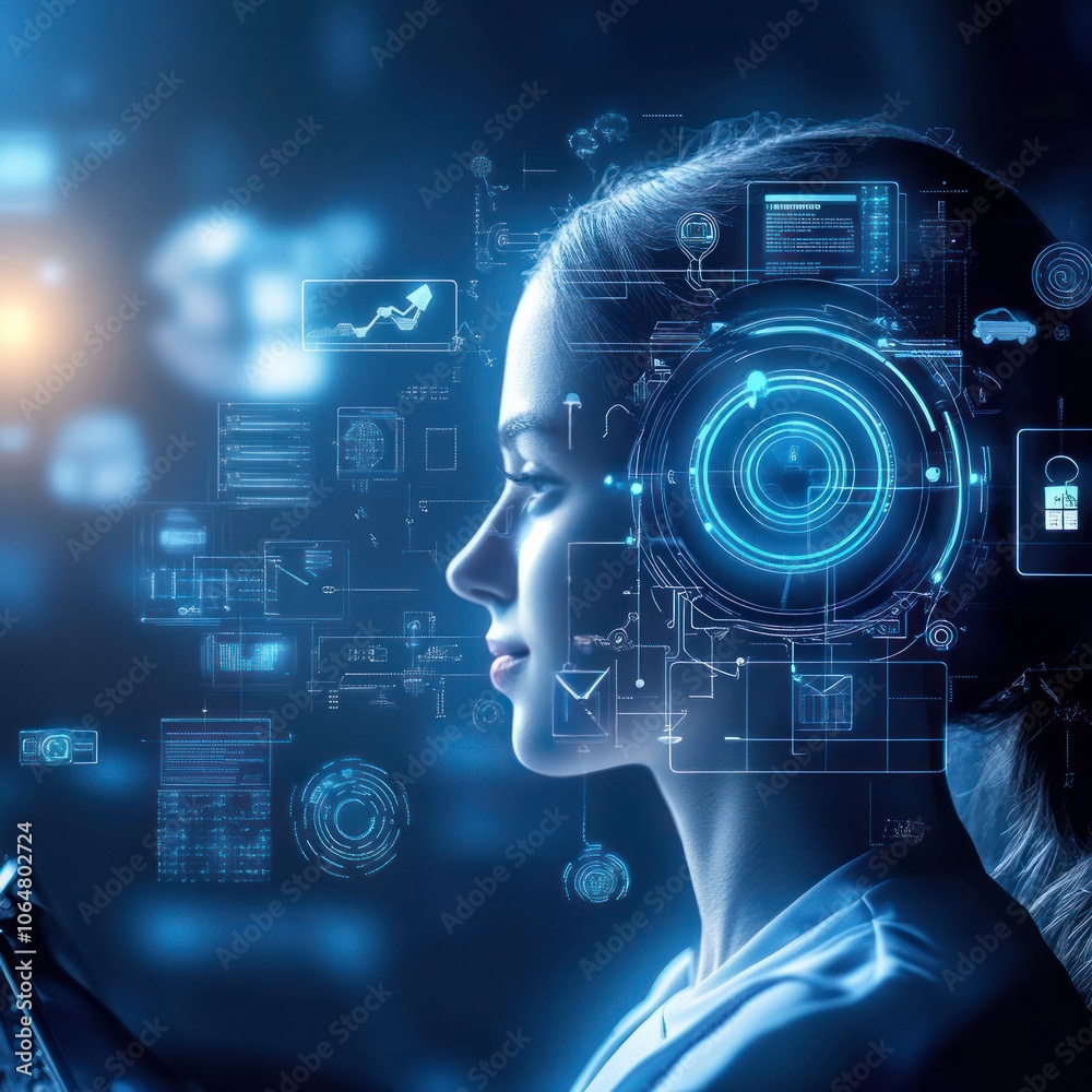 Naklejka premium AI enhanced customer relationship management (CRM)