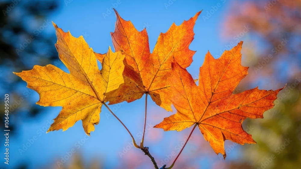 Autumn background with maple leaves and bokeh,Fall blurred background, Yellow and red maple leaves are flying and falling down. Autumnal landscape.water drop on leaf,space for text. Autumn background with maple leaves and bokeh,Fall blurred background, Yellow and red maple leaves are flying and falling down. Autumnal landscape.water drop on leaf,space for text.