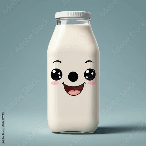 Pure milk Cartoon Design