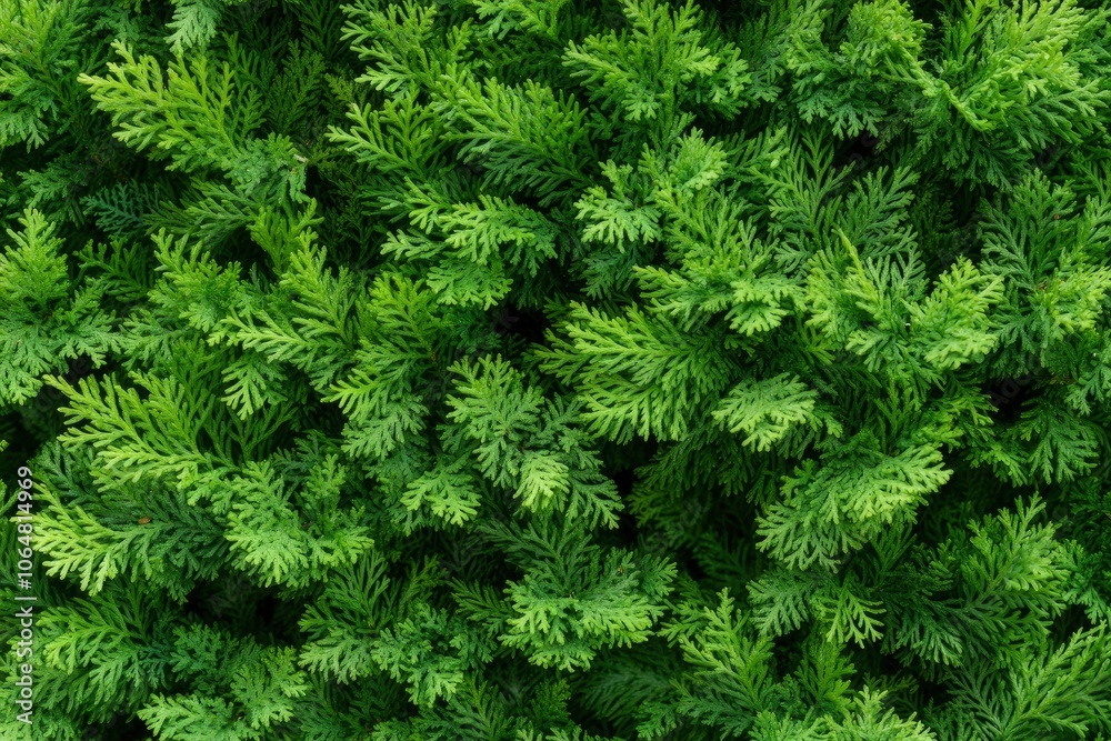 Closeup of Beautiful green christmas leaves of Thuja trees on green background. Thuja twig, Thuja occidentalis is an evergreen coniferous tree. Platycladus orientalis, with generative ai Closeup of Beautiful green christmas leaves of Thuja trees on green background. Thuja twig, Thuja occidentalis is an evergreen coniferous tree. Platycladus orientalis, with generative ai