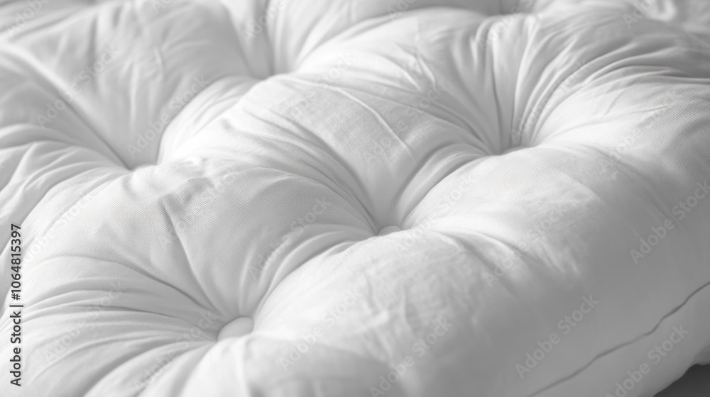 Naklejka premium Closeup of a White Buttoned Cushion