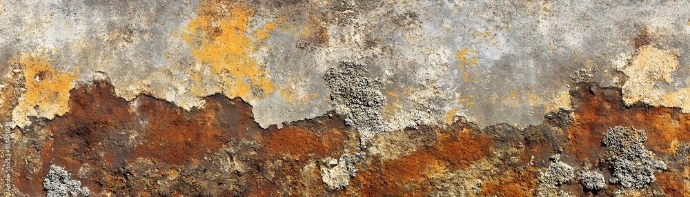 Weathered and Rusted Concrete Wall with Flaking Paint Weathered and Rusted Concrete Wall with Flaking Paint