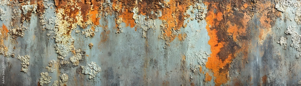 Rusted Metal Surface with Flaking Paint and Patchy Corrosion Rusted Metal Surface with Flaking Paint and Patchy Corrosion