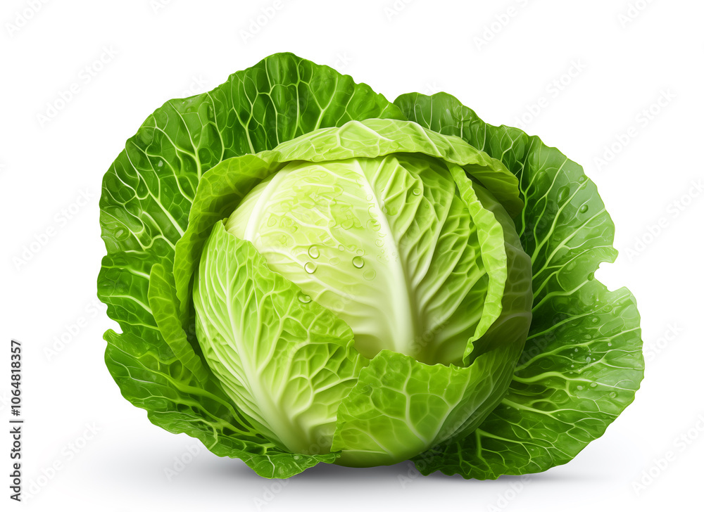 Obraz premium cabbage head isolated on white background.