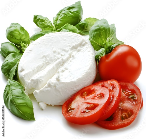 Fresh Tomatoes, Basil and White Cheese