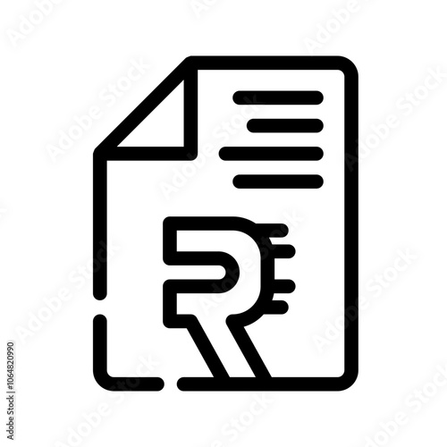 Icon Rupee With Style Outline
