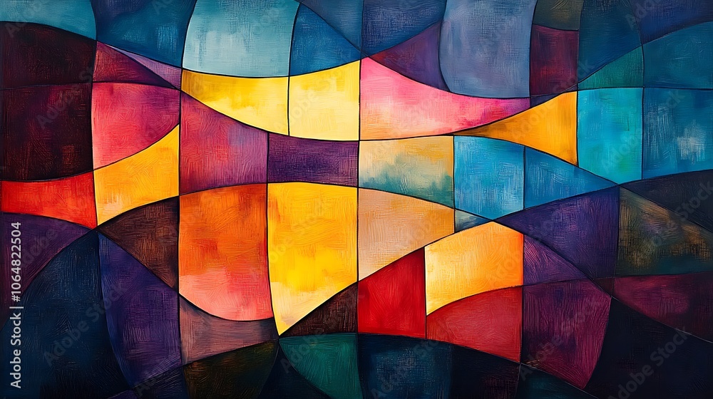 Fototapeta premium Explore vibrant colors in abstract geometric art