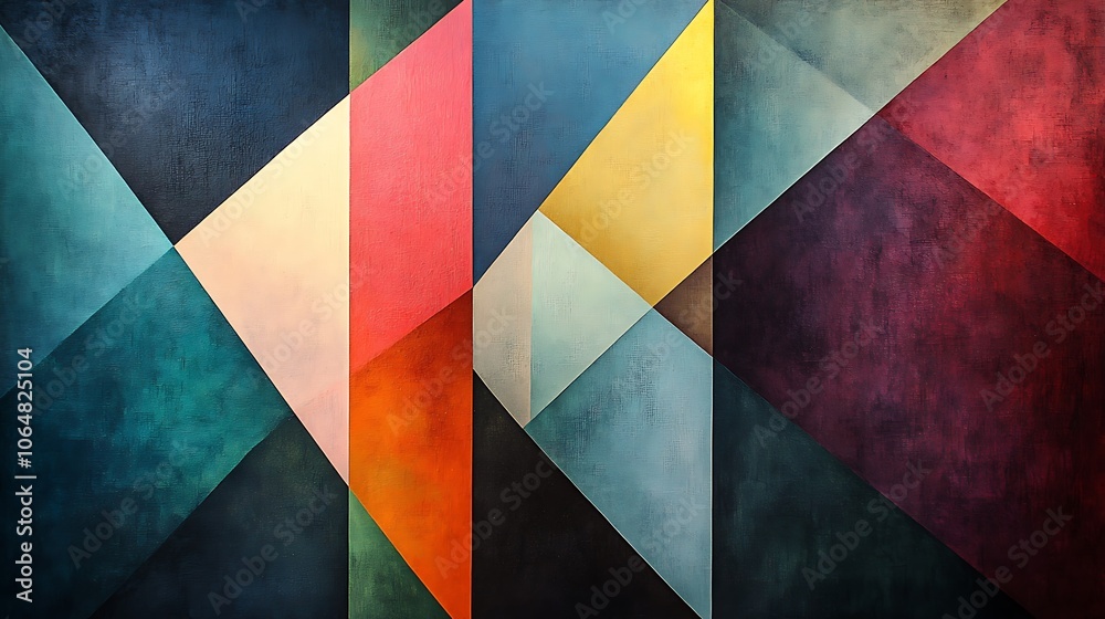 Fototapeta premium Explore vibrant geometric shapes in modern art