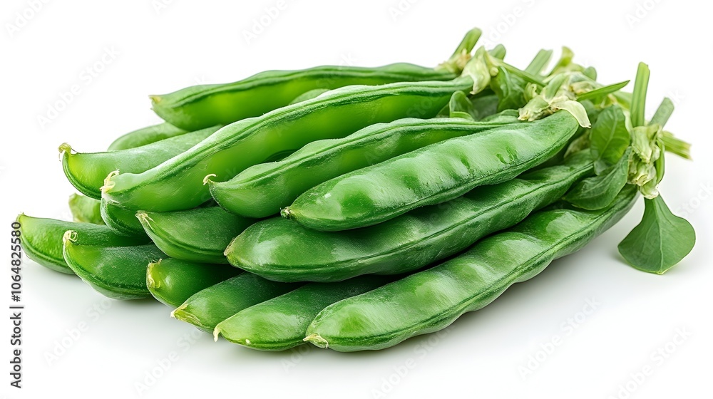 Closeup of fresh,raw green pea pods on a clean,bright white background. These nutritious and versatile legumes are a healthy,fiber-rich addition to various meals and snacks. Closeup of fresh,raw green pea pods on a clean,bright white background. These nutritious and versatile legumes are a healthy,fiber-rich addition to various meals and snacks.