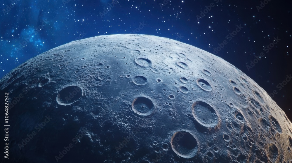 A stunning close-up of a giant moon with intricate surface