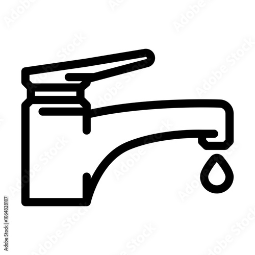 dripping faucet water saving line icon vector. dripping faucet water saving sign. isolated contour symbol black illustration