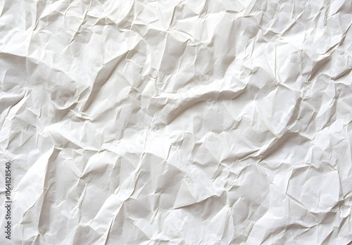 Crumpled White Paper Texture