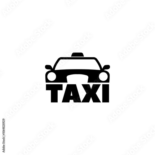 Black and white vector icon of a taxi cab, perfect for apps and websites.