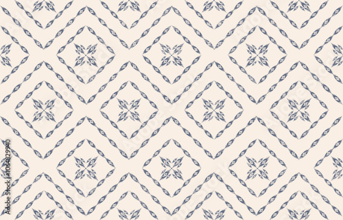 Floral seamless embroidery on white background.Ikat ethnic oriental pattern traditional. Ethnic pattern style. Design for ikat, blanket, fabric, clothing, carpet, textile, ethnic, batik, embroidery.