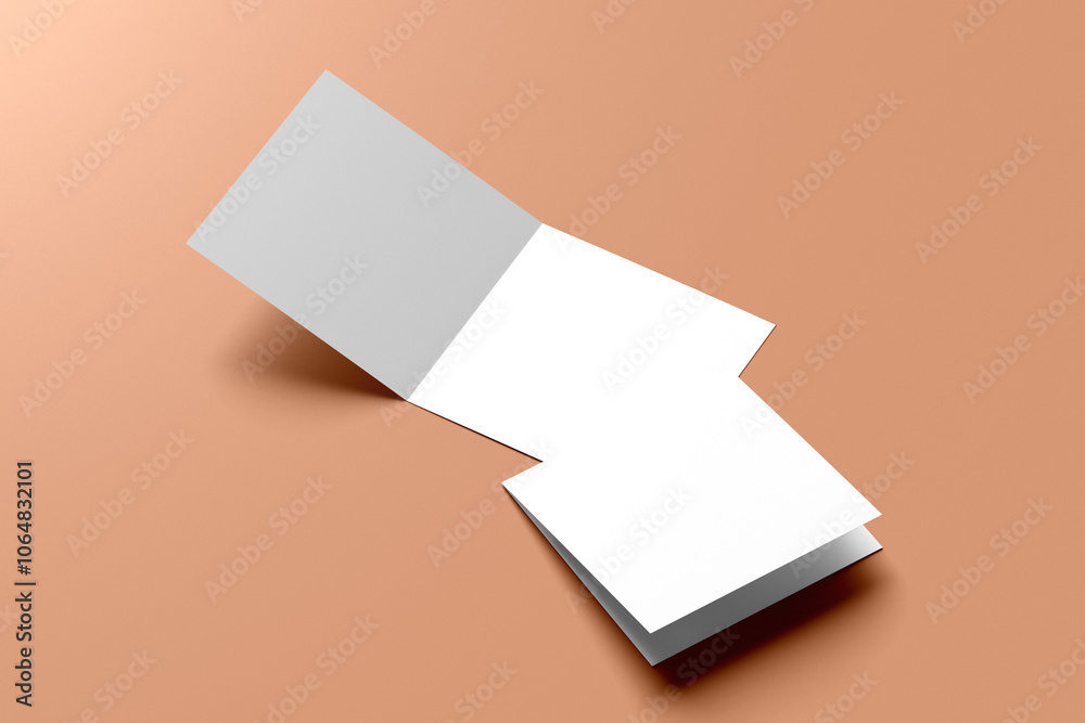 Mockup Square Bifold Brochure Mockup Square Bifold Brochure