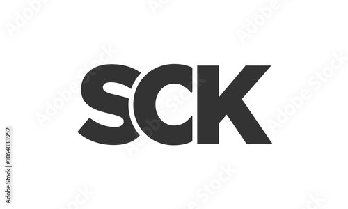 SCK logo design template with strong and modern bold text. Initial based vector logotype featuring simple and minimal typography. Trendy company identity.