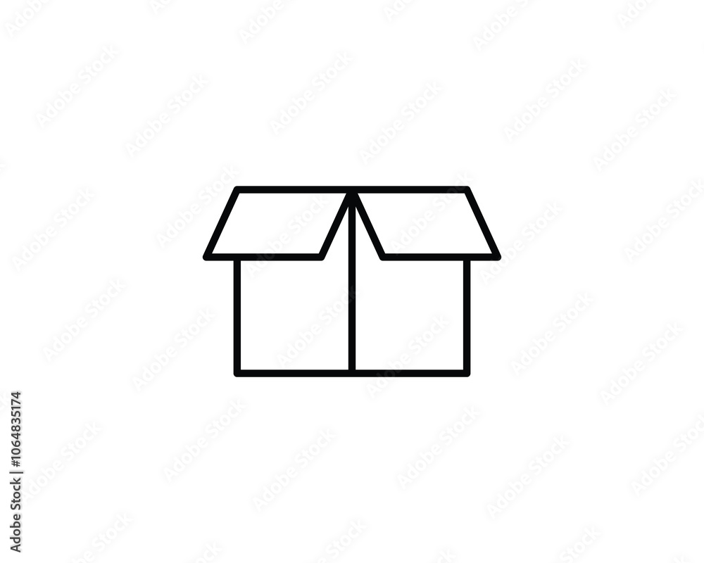 Delivery packaging vector icon. Cargo cardboard box icons. Carton package sign from line geometric shapes. Delivery packaging vector icon. Cargo cardboard box icons. Carton package sign from line geometric shapes.