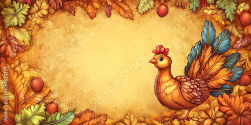 Thanksgiving Background ,Autumn background with leaves,Generated By Ai photo