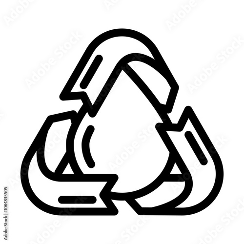 recycling water saving line icon vector. recycling water saving sign. isolated contour symbol black illustration