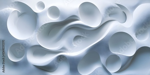 Abstract White 3D Surface With Circular Shapes