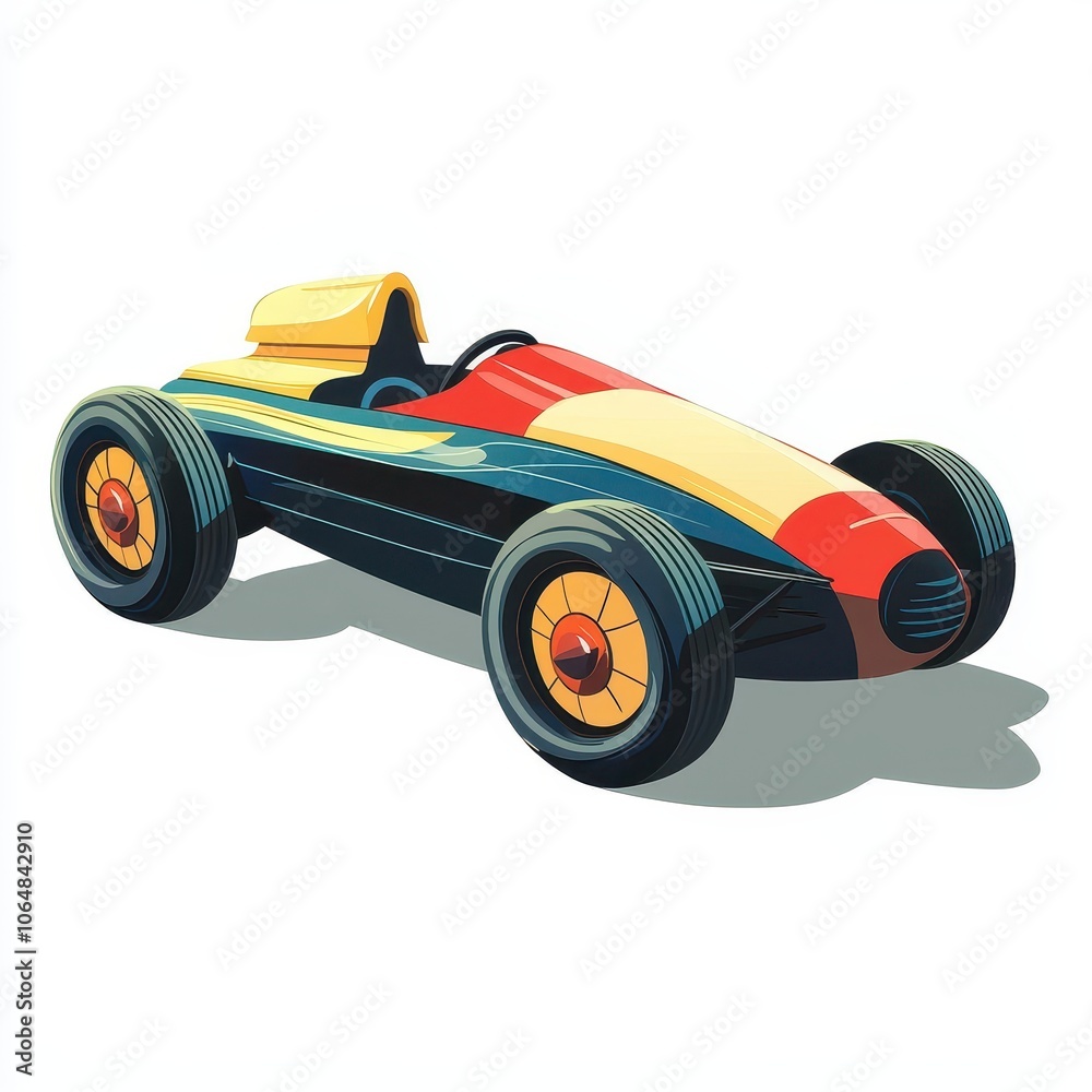 Fast Sleek Illustrated Toy Race Car Design