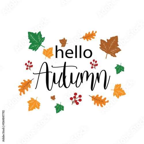 autumn text with leaves