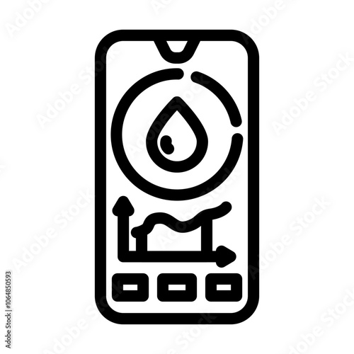 saving app water line icon vector. saving app water sign. isolated contour symbol black illustration