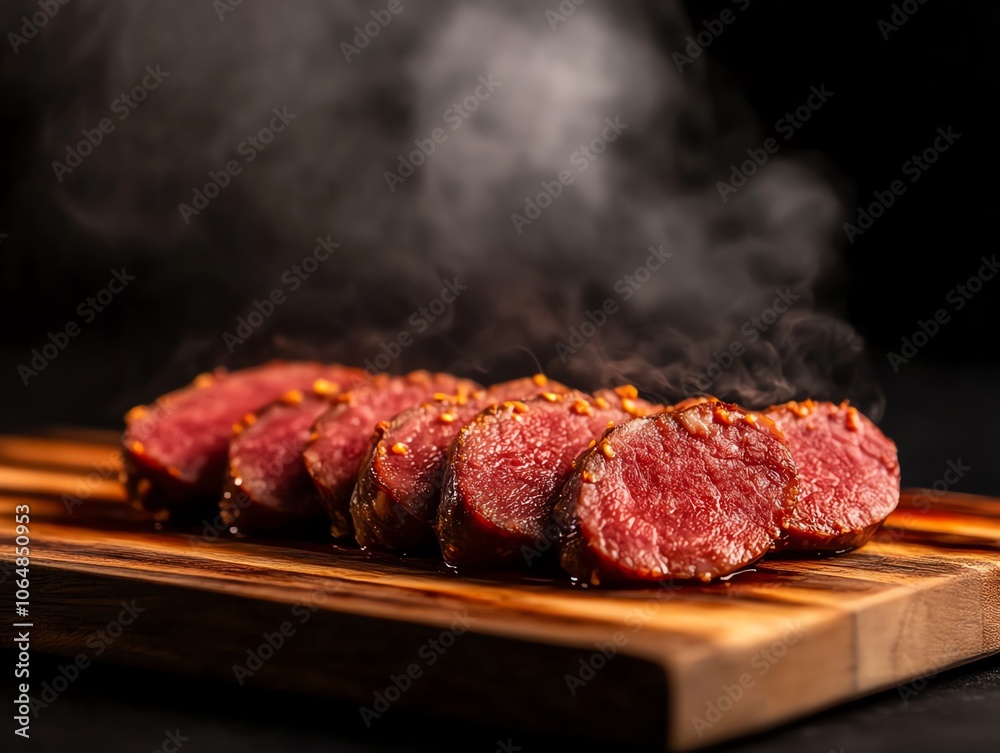 Bushfire smoked kangaroo sausages on a rustic board, bold flavors, Smoked kangaroo sausage, concept indigenousinspired barbecue Bushfire smoked kangaroo sausages on a rustic board, bold flavors, Smoked kangaroo sausage, concept indigenousinspired barbecue